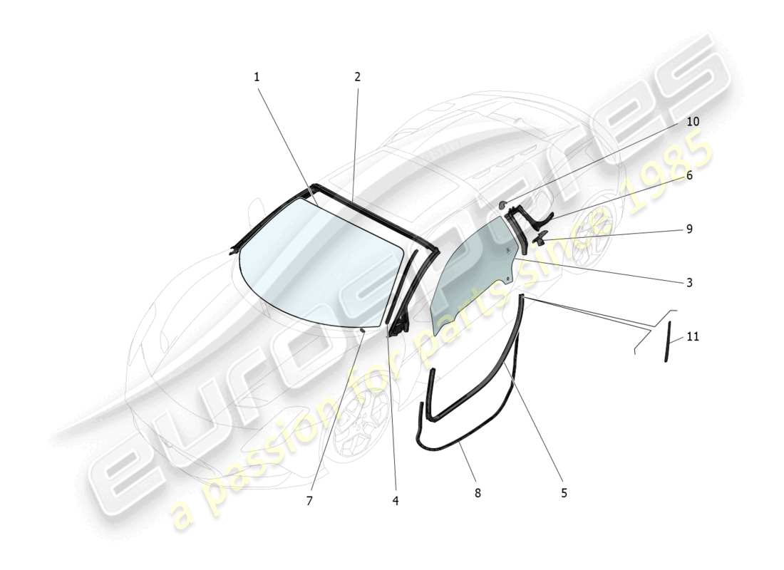 a part diagram from the maserati mc20 cielo (2023) parts catalogue