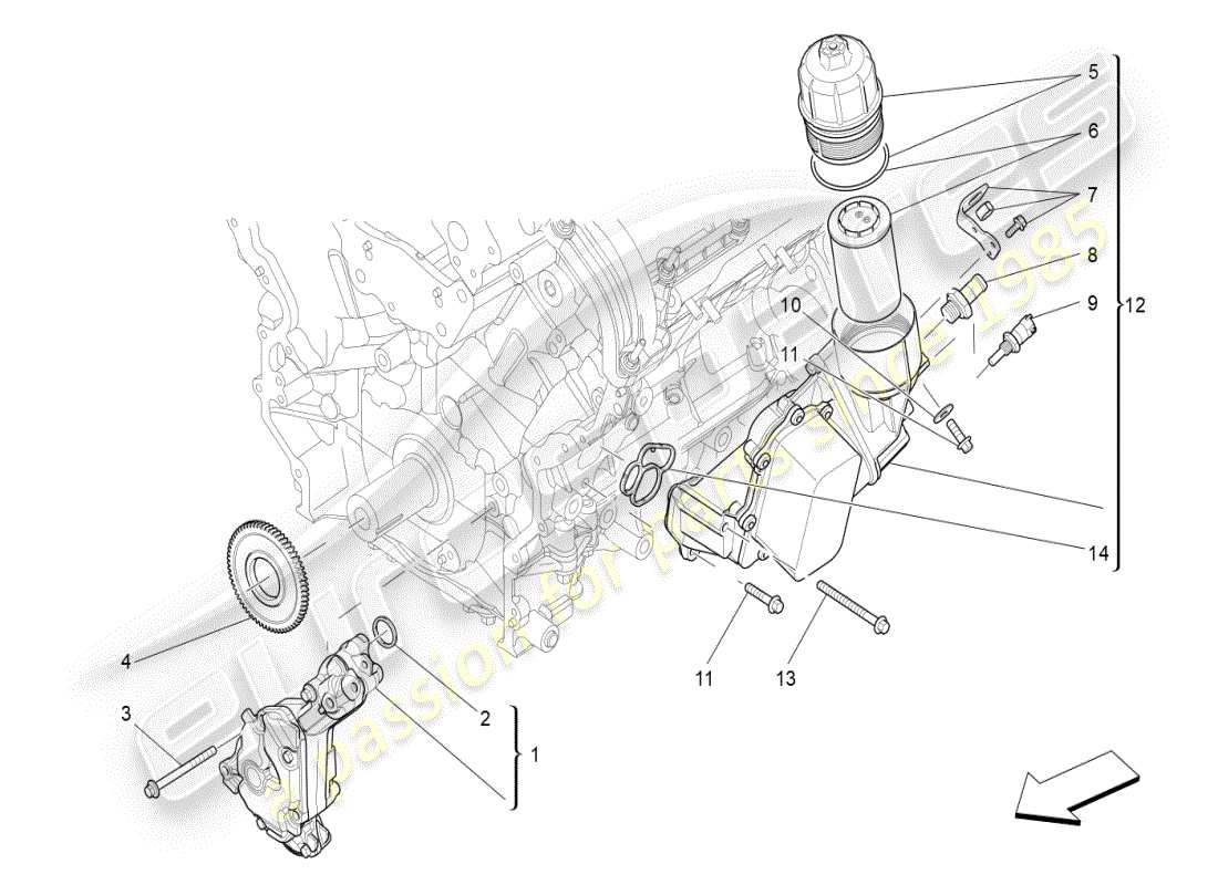a part diagram from the maserati ghibli (2017 onwards) parts catalogue