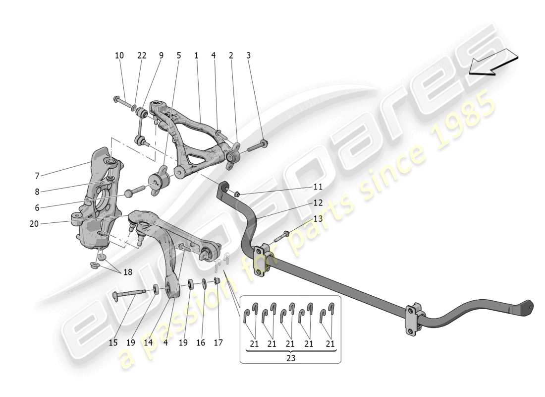 a part diagram from the maserati mc20 (2023) parts catalogue