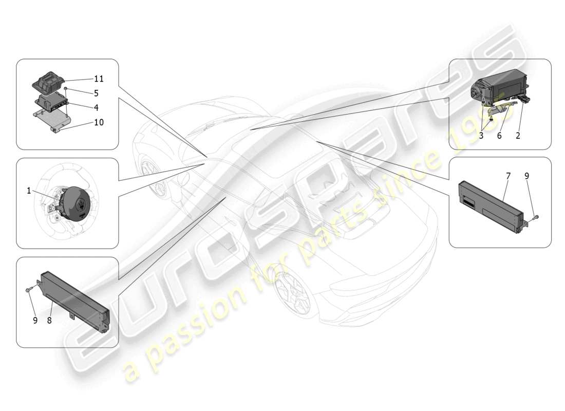 a part diagram from the maserati mc20 (2022) parts catalogue