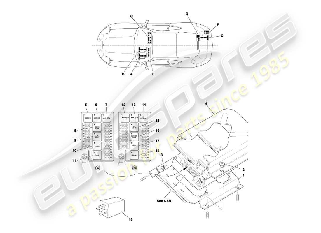 a part diagram from the aston martin db7 vantage (2003) parts catalogue