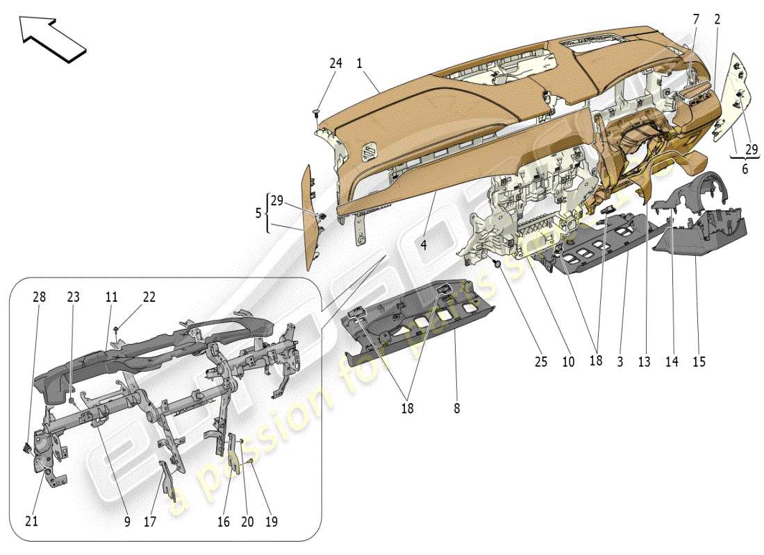 a part diagram from the maserati grecale parts catalogue