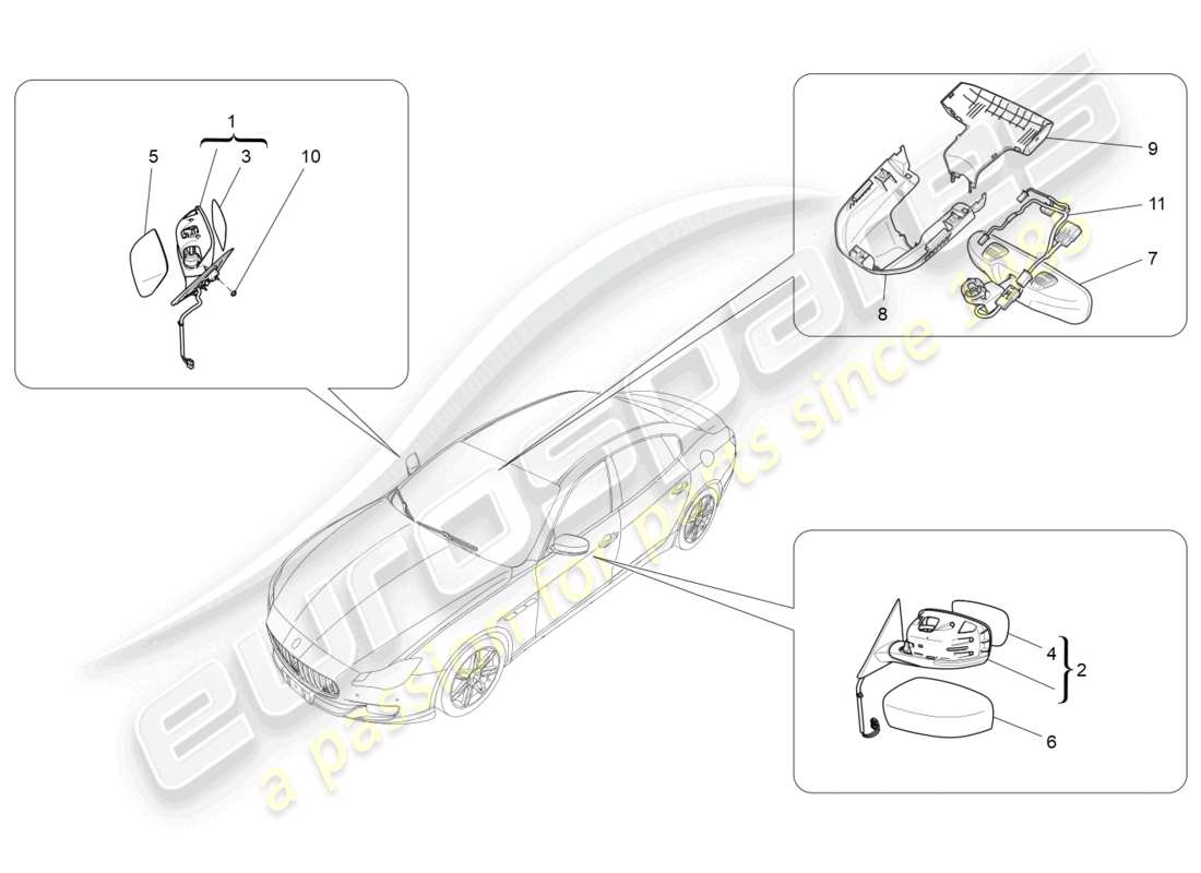 a part diagram from the maserati quattroporte m156 (2017 onwards) parts catalogue