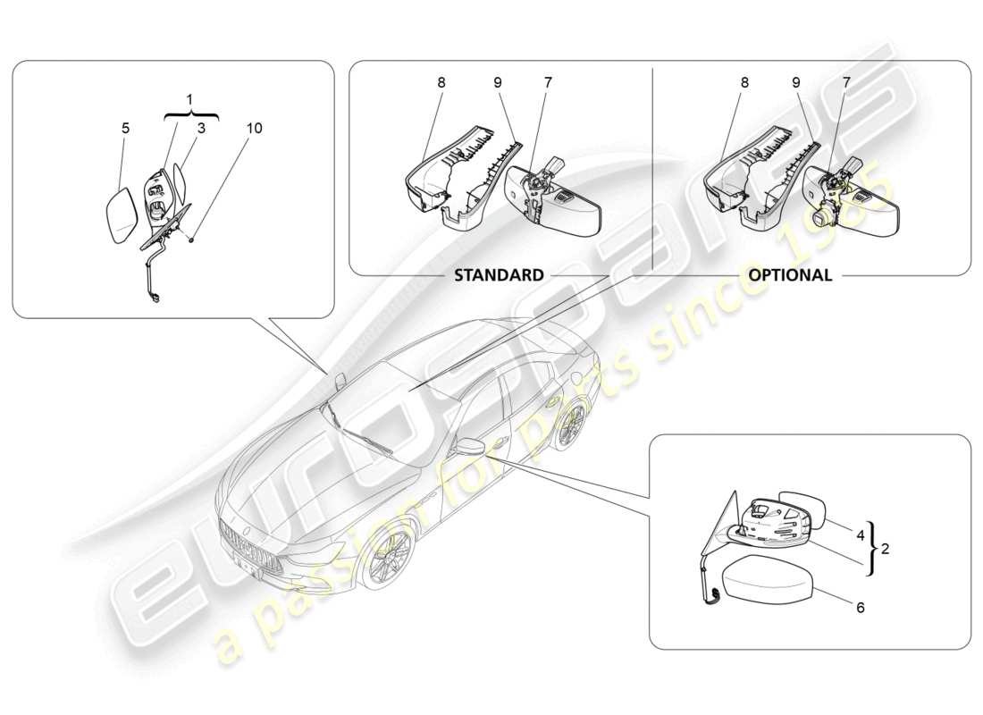 a part diagram from the maserati ghibli (2016) parts catalogue