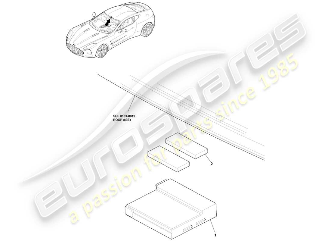 a part diagram from the aston martin one-77 (2011) parts catalogue