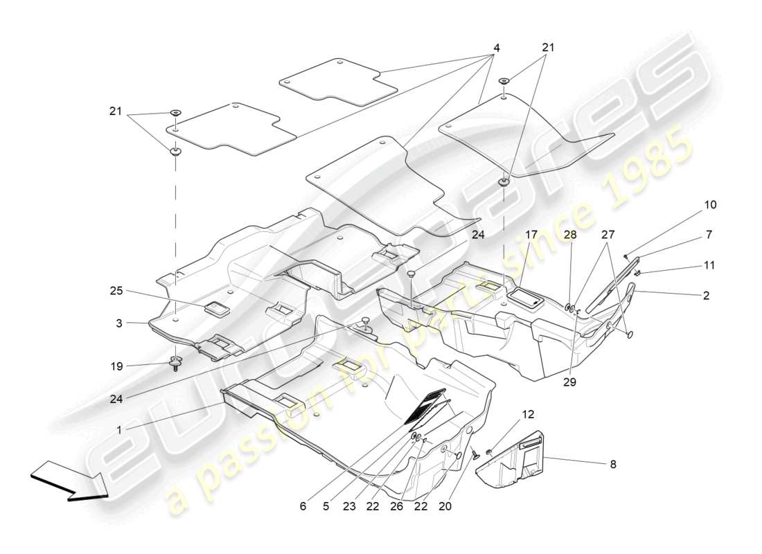 VIEW PARTS DIAGRAMS FROM THE MASERATI LEVANTE PARTS CATALOGUE a part diagram from the maserati levante parts catalogue