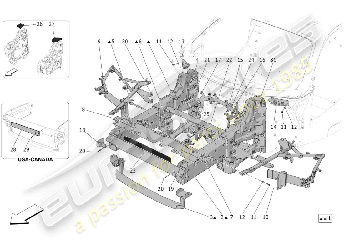 a part diagram from the maserati mc20 parts catalogue