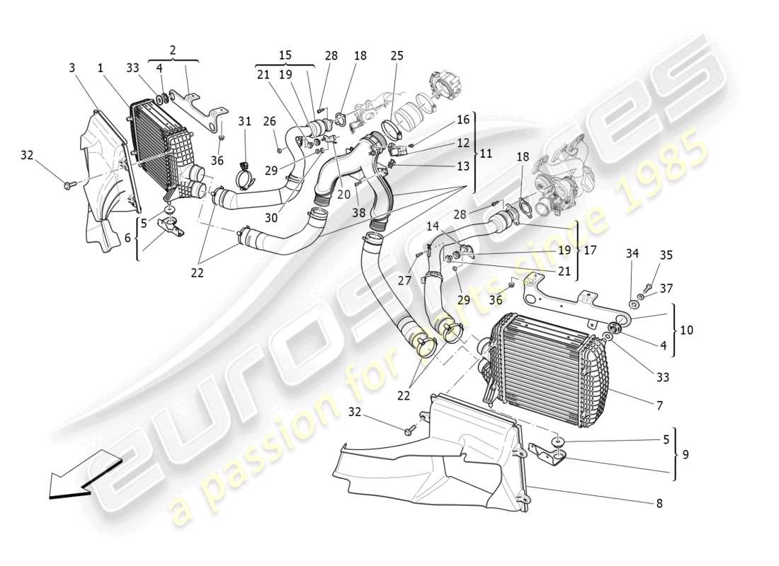 a part diagram from the maserati ghibli fragment (2022) parts catalogue