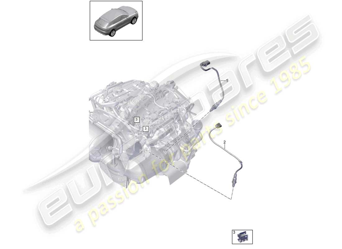 porsche 2021 (macan) lambda probe temperature sensor part diagram