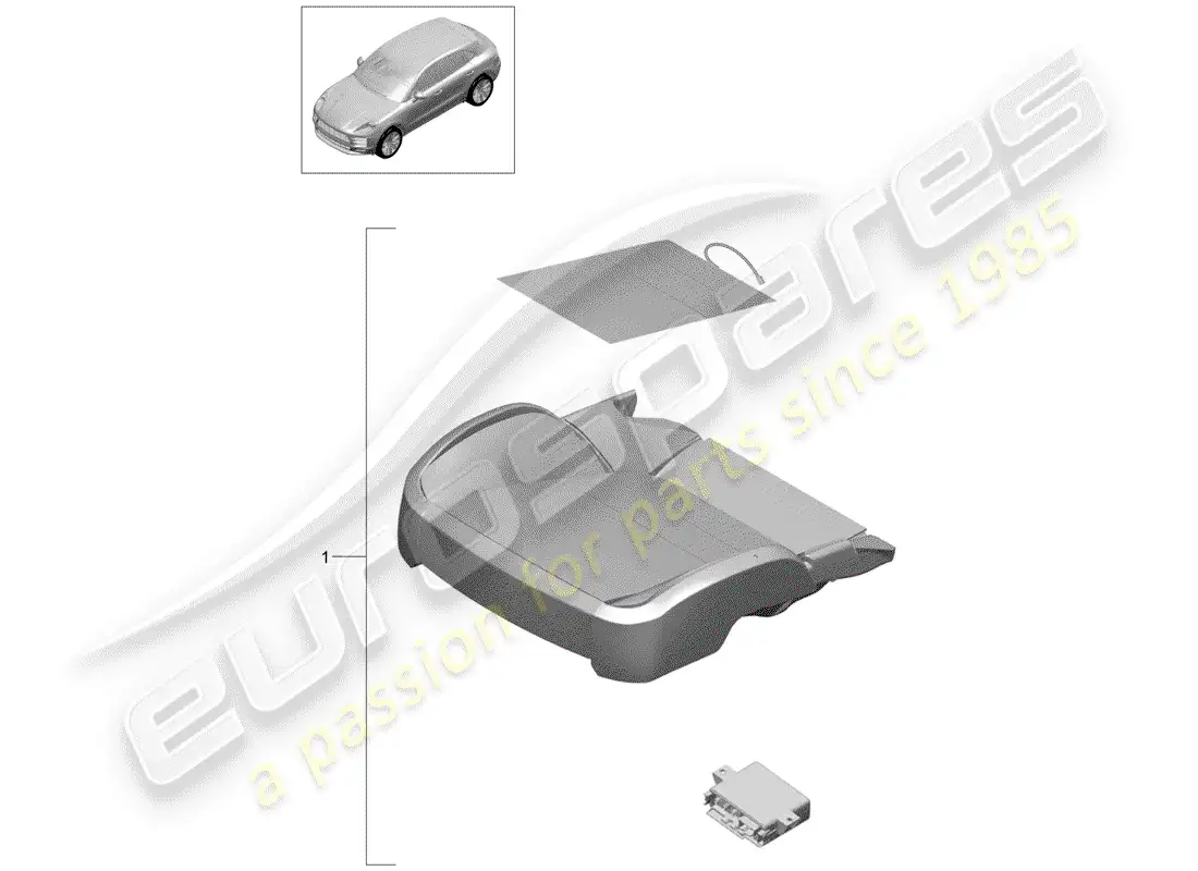 porsche 2020 (macan) repair set seat cushion seat occupied recognition (passenger side) only for: usa canada parts diagram