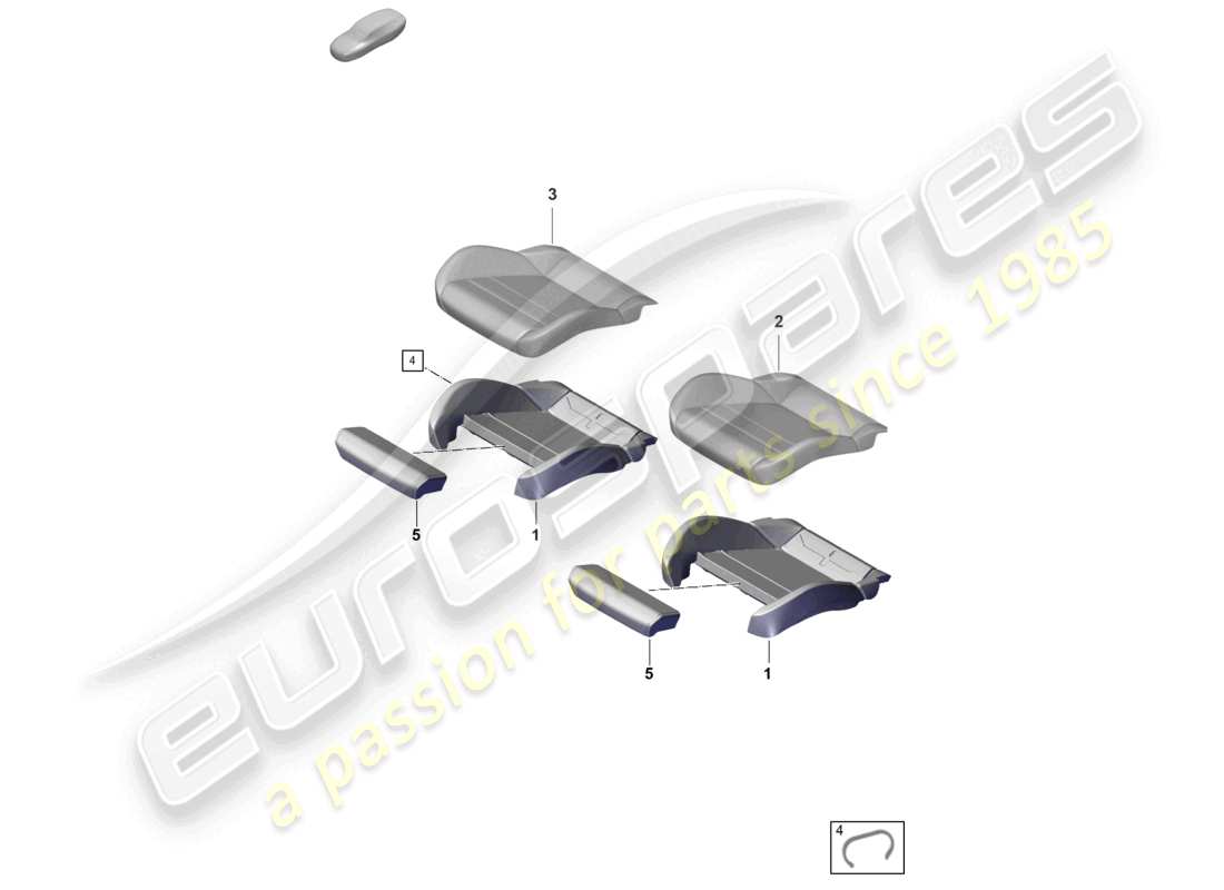 porsche 2023 (taycan 9j1-1) foam part seat cover comfort seat parts diagram