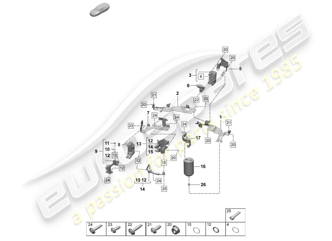 porsche 2024 (macan-e) air conditioning refrigerant line dryer insert with attachment parts with: heat pump part diagram
