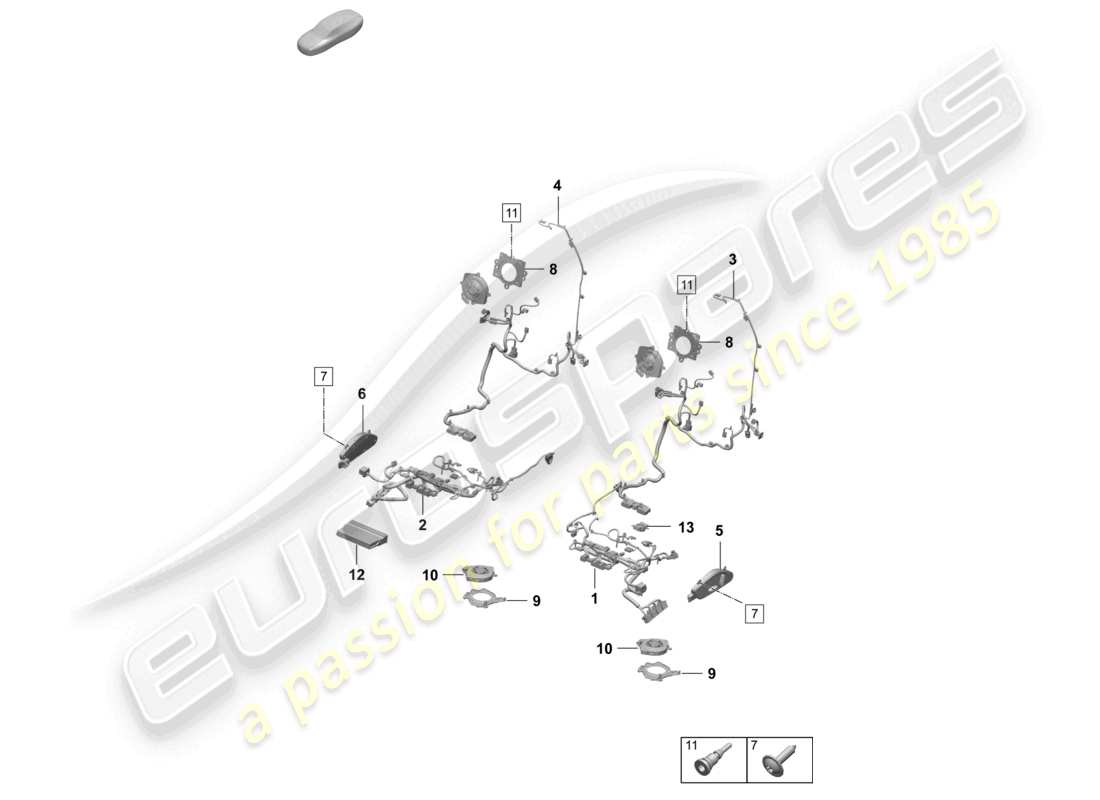 porsche 2024 (macan-e) electrics sports seat part diagram