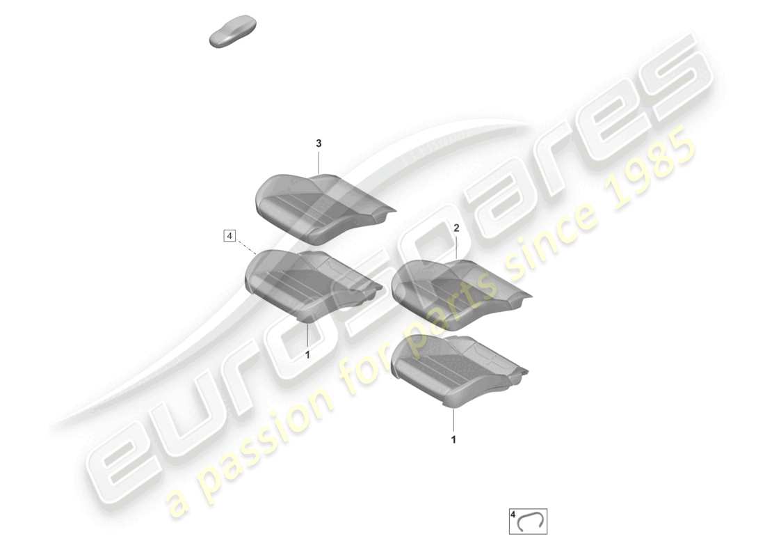 porsche 2020 (taycan 9j1-1) foam part seat cover sports seat for models with seat venti- lation part diagram