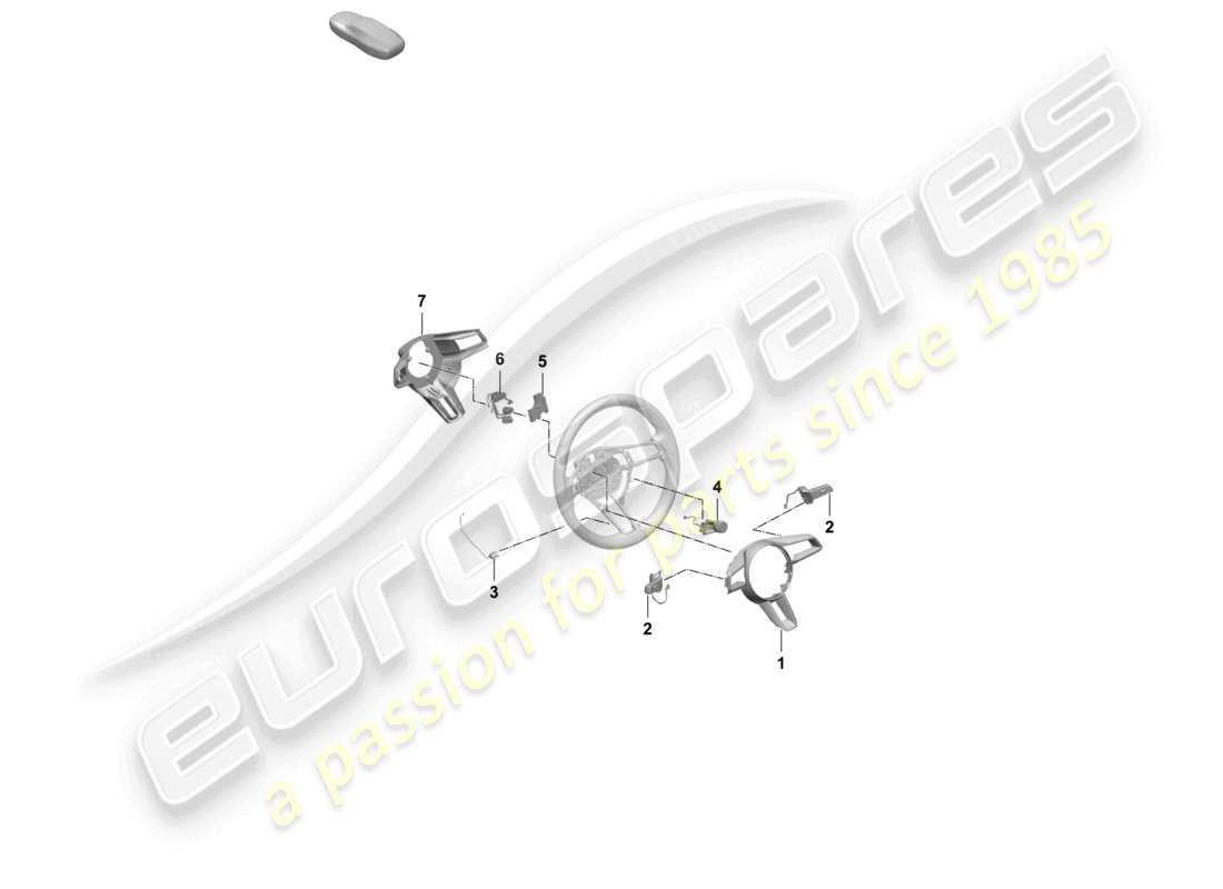 porsche 2026 (macan-e) multifunction steering wheel individual parts - pdk - part diagram