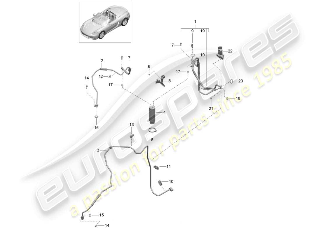 porsche 2025 (718 boxster) refrigerant circuit refrigerant line drier part diagram