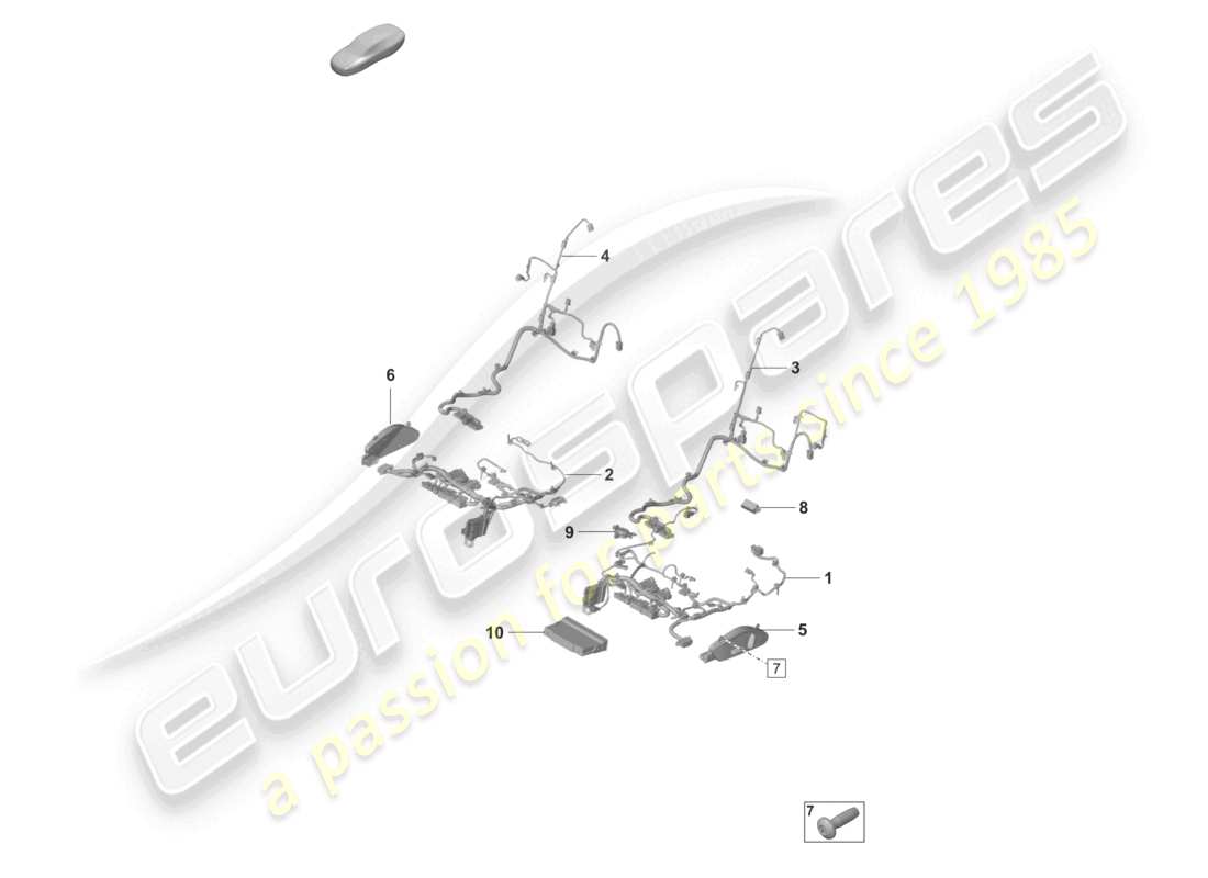 porsche 2026 (taycan 9j1-2) electrics standard seat part diagram