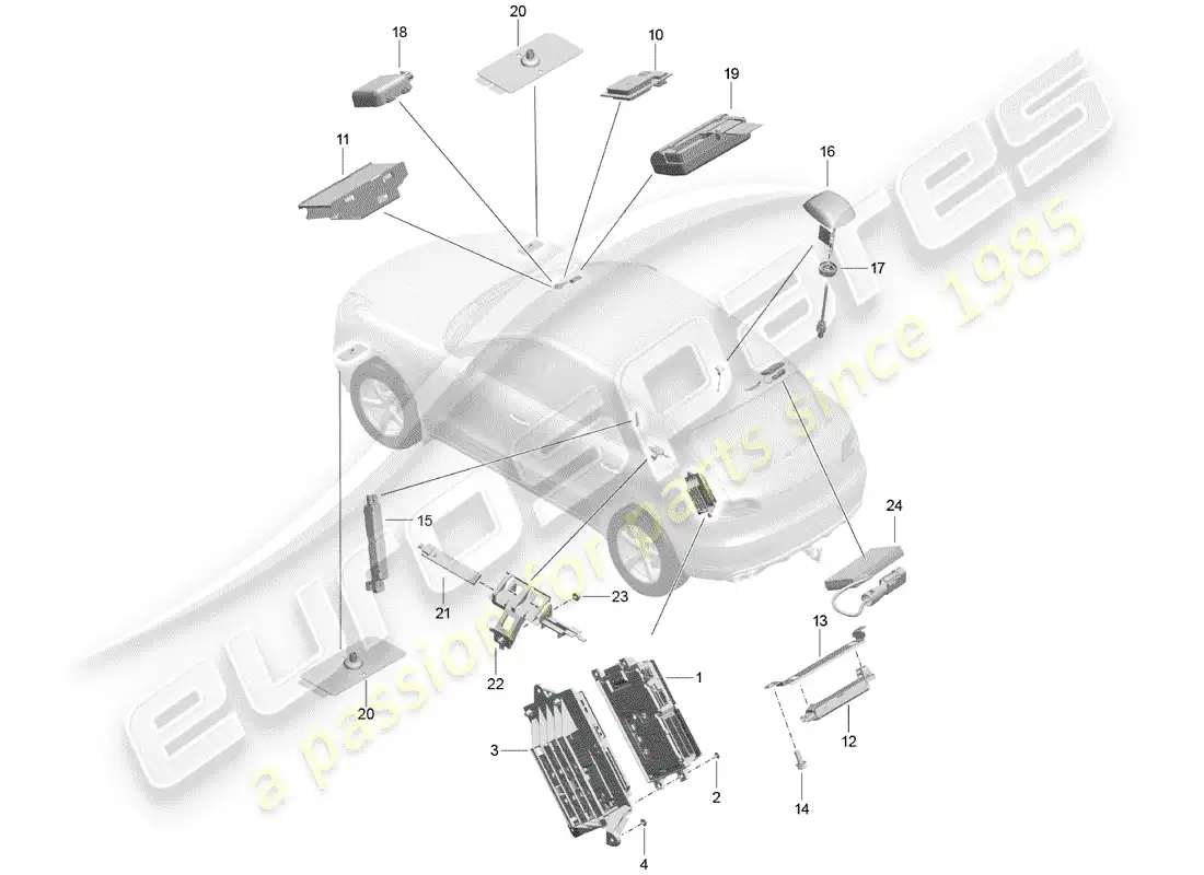 porsche 2014 (macan) telephone amplifiers aerial amplifier d - mj 2017>> parts diagram