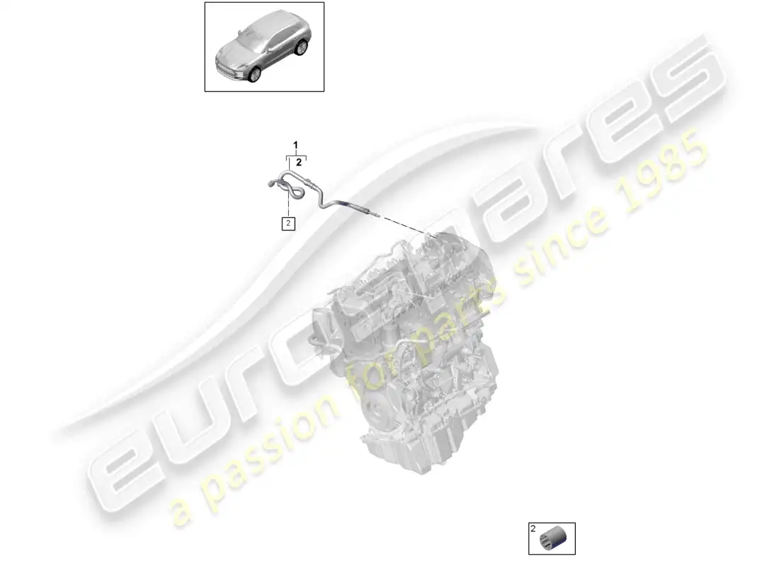 porsche 2020 (macan) fuel system fuel line engine bay parts diagram