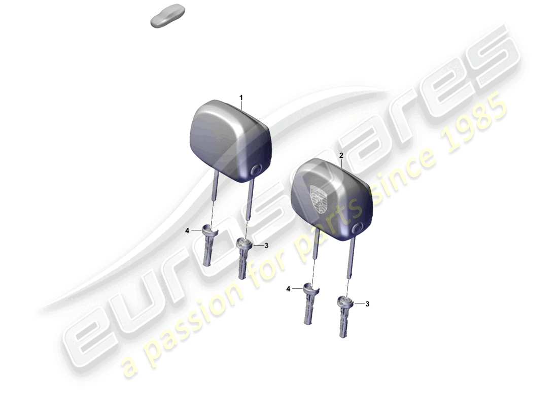 porsche 2025 (cayenne e3 pa) head restaints front standard seat comfort seat part diagram