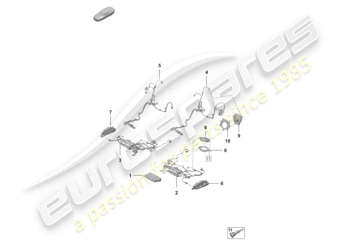 porsche 2023 (992-1) electrics sports seat sports seat plus for vehicles with electric 14-way seat adjustment for models with electrically adjustable 18-way seats parts diagram