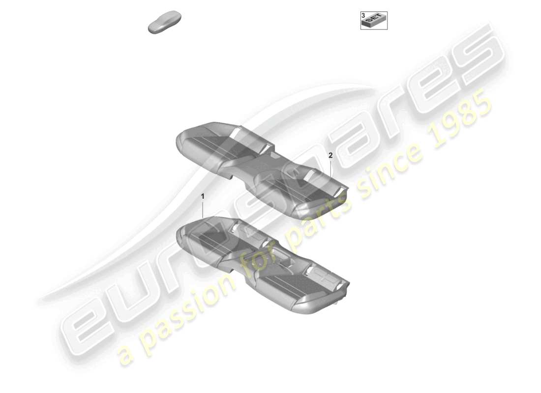 porsche 2026 (taycan 9j1-2) foam part seat cover bench seat (3-seater) comfort seat part diagram