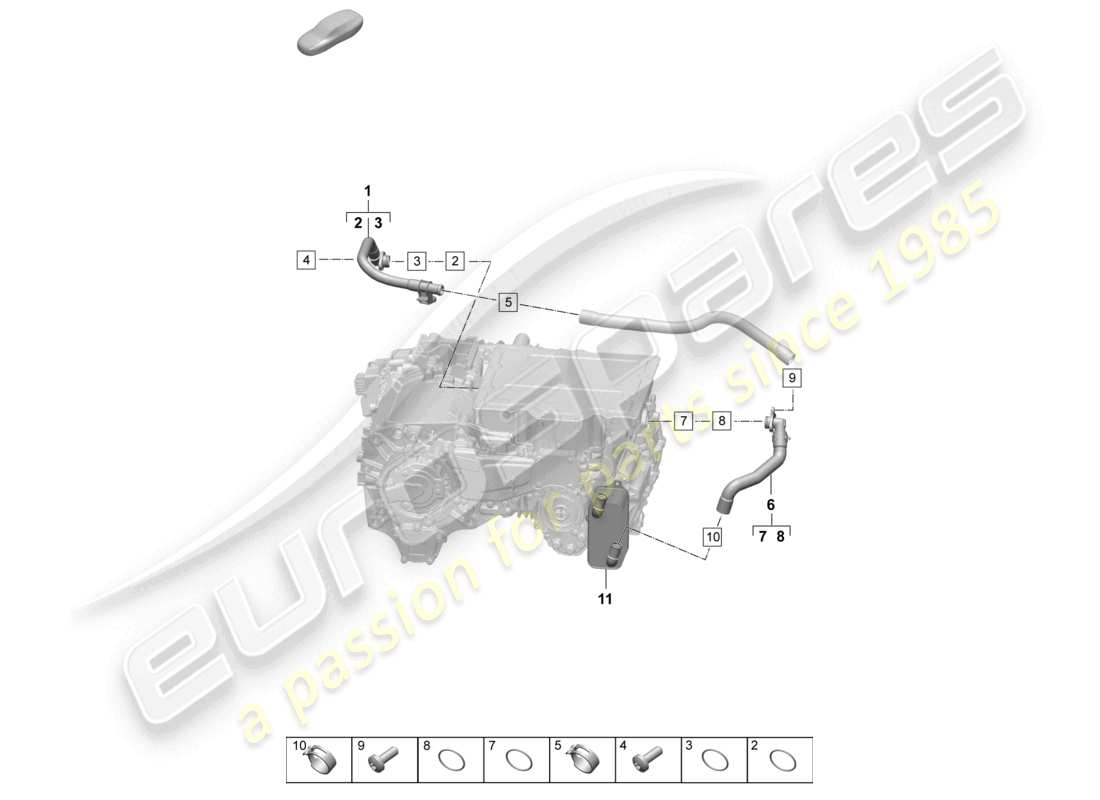 porsche 2024 (macan-e) traction motor for elec. drive macan 4 coolant cooling system macan rear axle part diagram