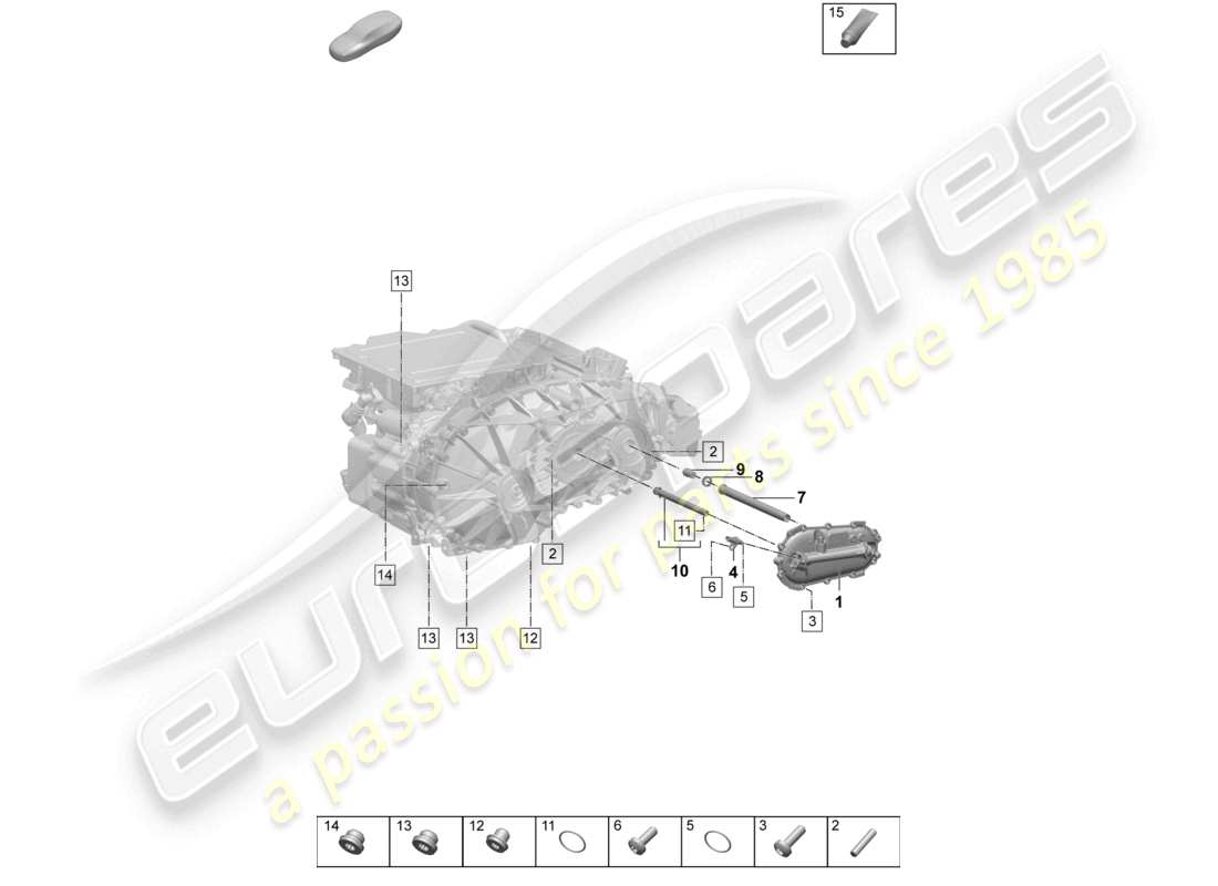 porsche 2025 (macan-e) traction motor for elec. drive macan 4 rear axle macan oil filter element part diagram