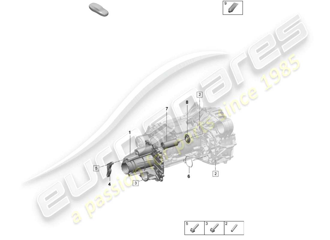 porsche 2026 (macan-e) traction motor for elec. drive front axle oil filter element part diagram