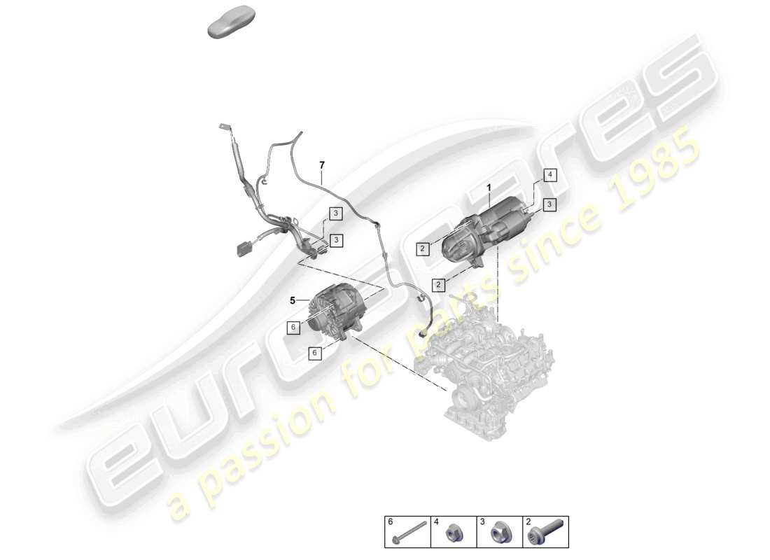 porsche 2025 (panamera 976) starter alternator parts diagram