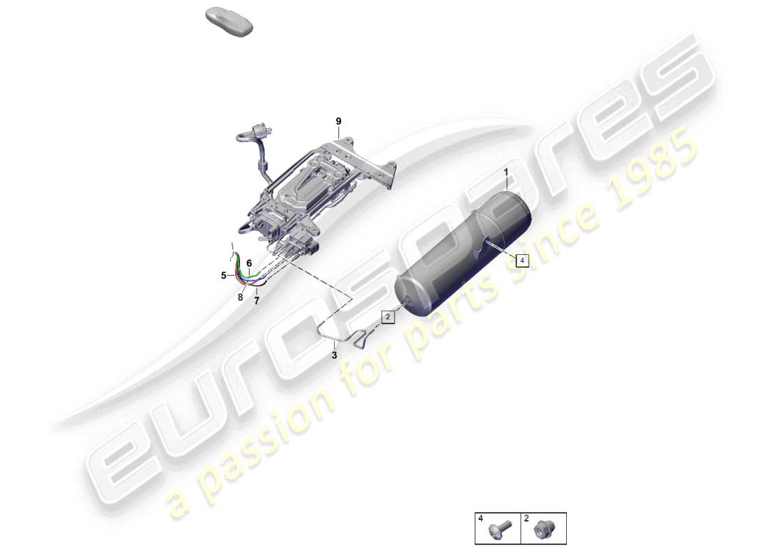porsche 2025 (panamera 976) pressure accumulator air line parts diagram