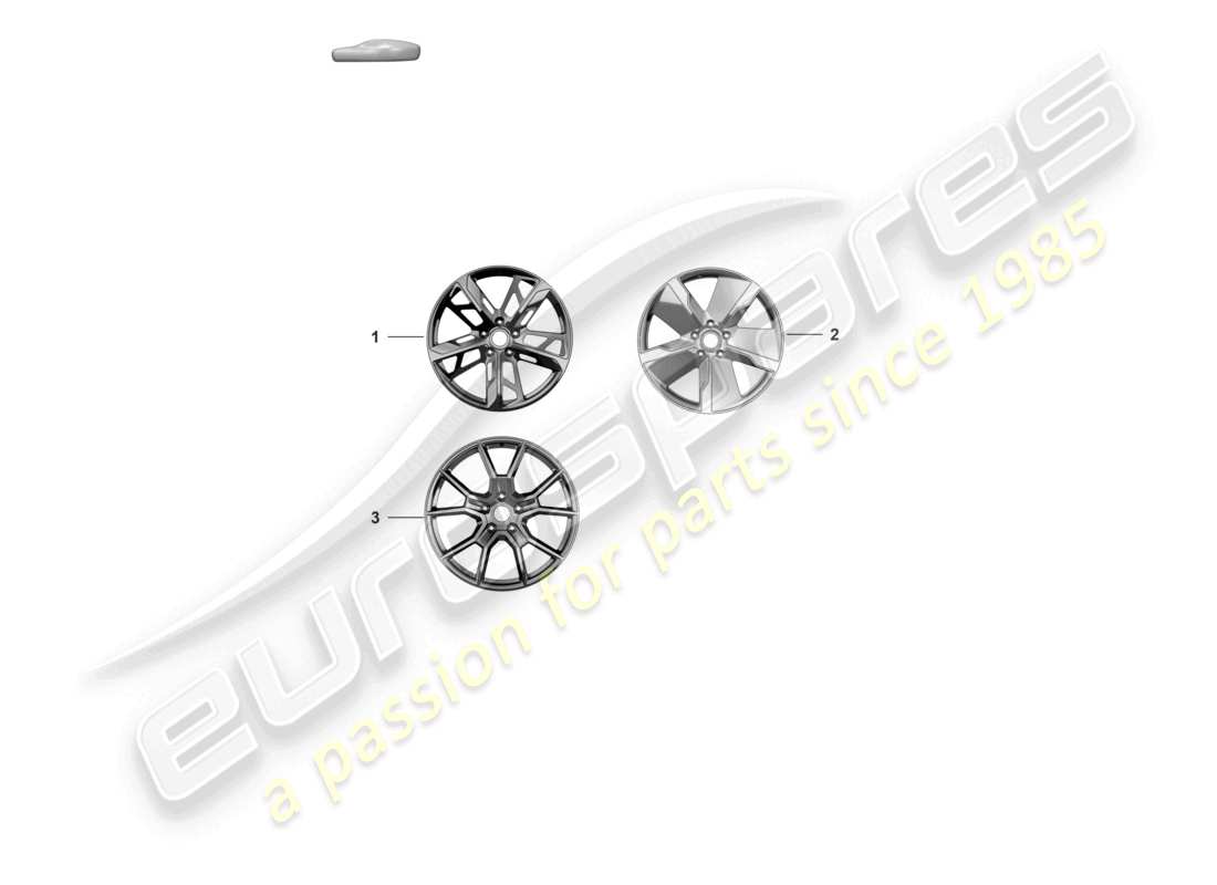 porsche 2023 (taycan 9j1-1) alloy wheel 21 parts diagram