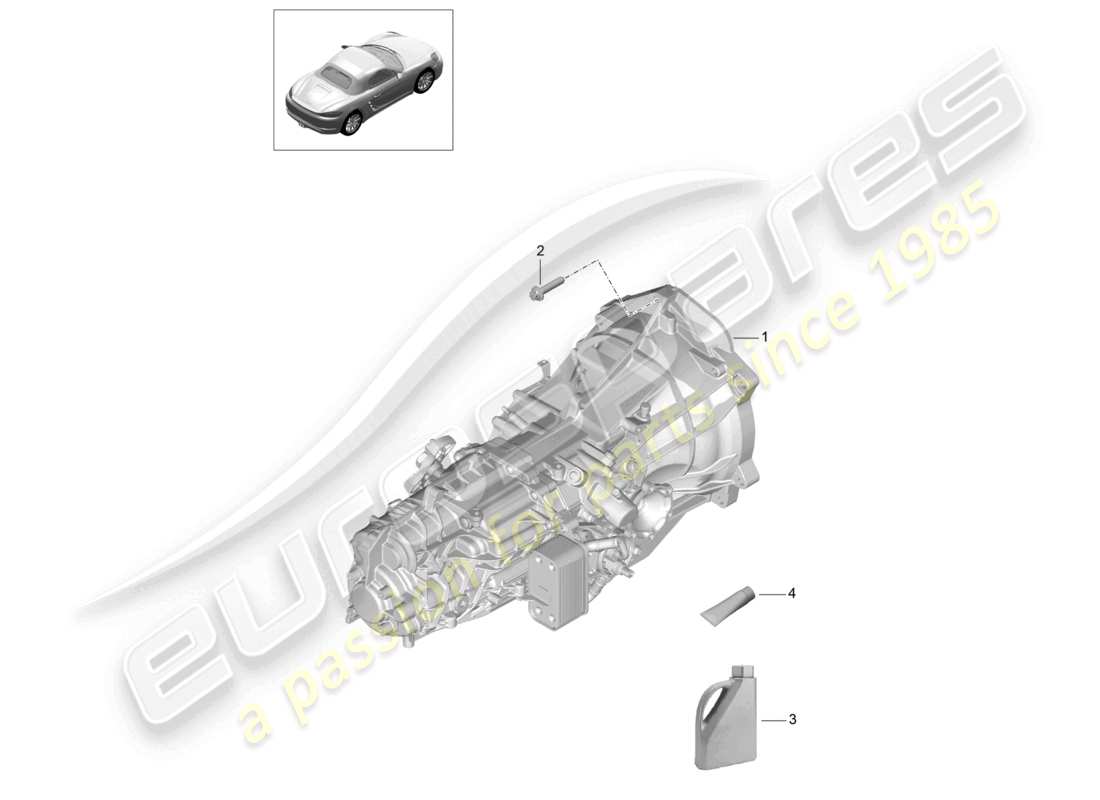 porsche 2026 (718 boxster) manual gearbox part diagram