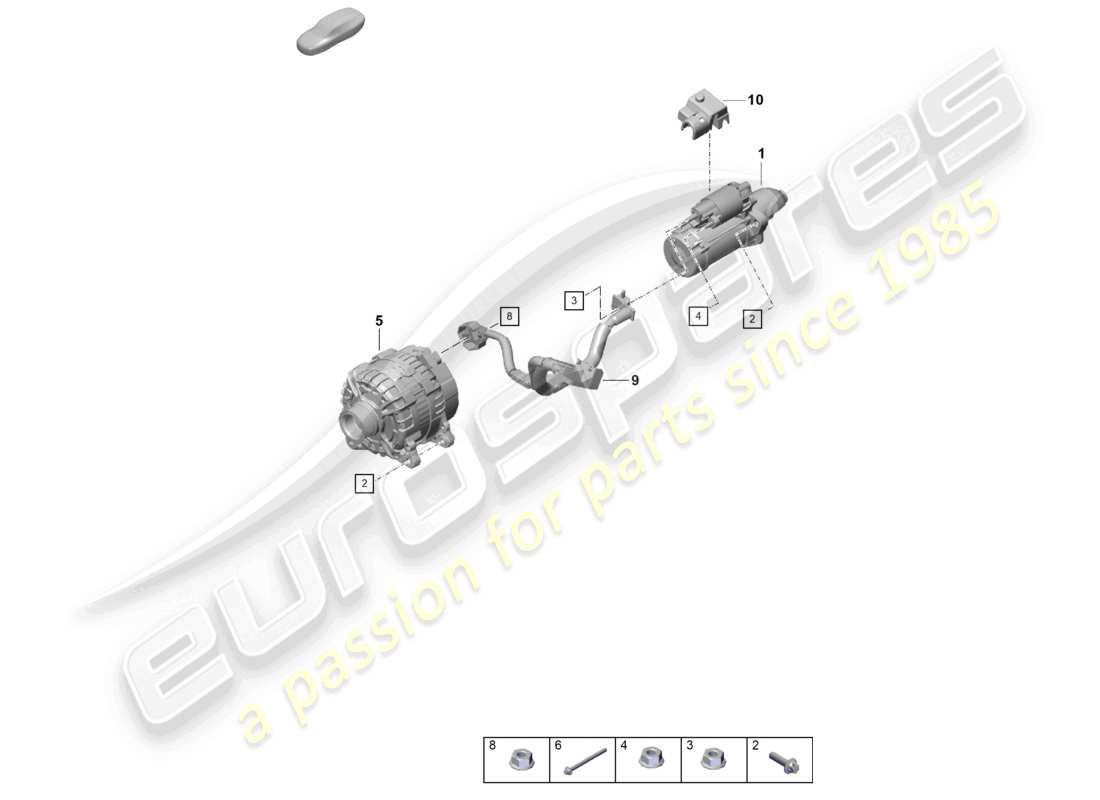 porsche 2021 (718 boxster) starter alternator parts diagram