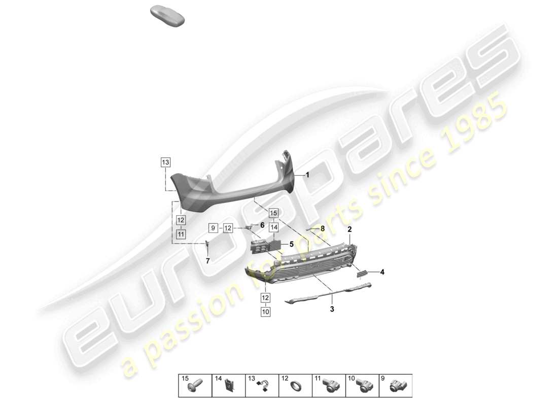 porsche 2024 (macan-e) bumper rear part diagram