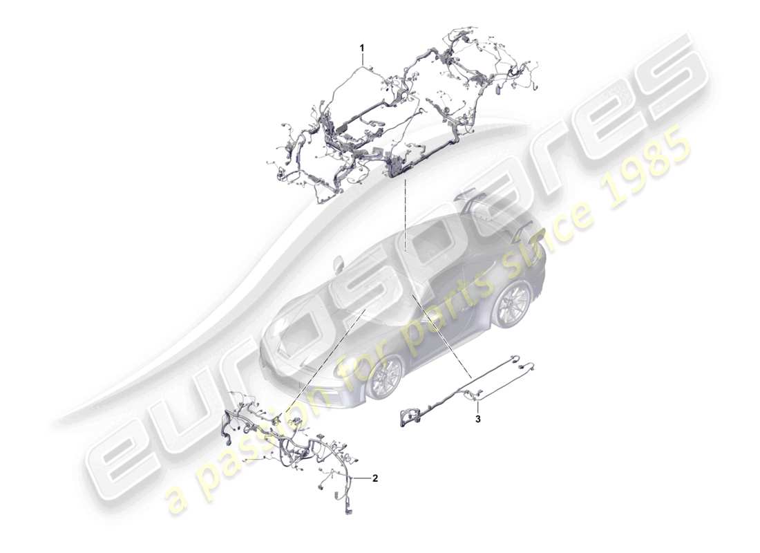 porsche 2026 (992-2 gt3) wire set for passenger compartement and dashboard wiring harness for centre console parts diagram