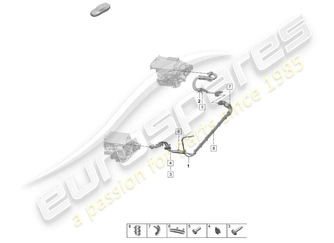 porsche 2025 (macan-e) high-voltage wiring set electric motor part diagram