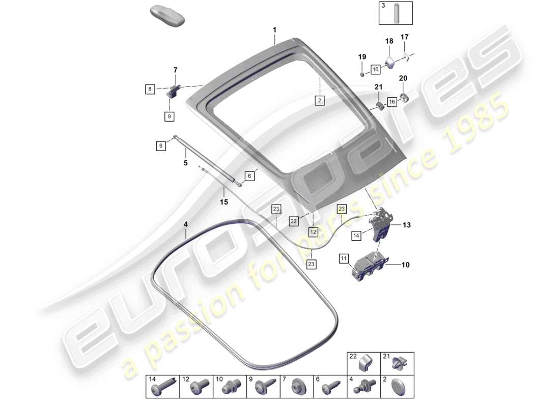 porsche 2022 (718 cayman gt4) cover rear part diagram