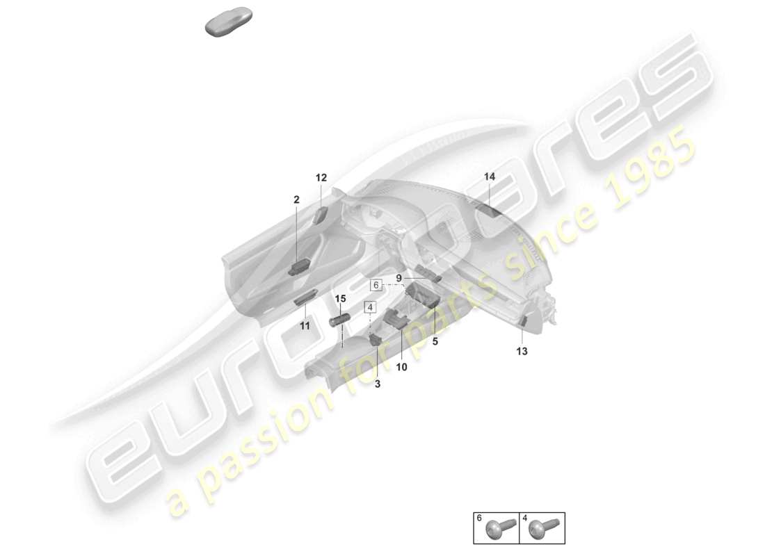 porsche 2021 (992-1 gt3/rs/st) switch socket part diagram