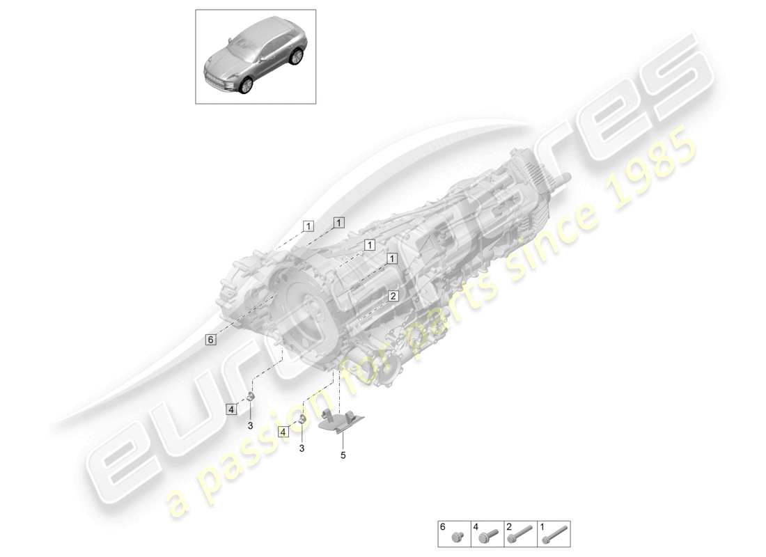 porsche 2022 (macan) mounting parts for engine and transmission part diagram