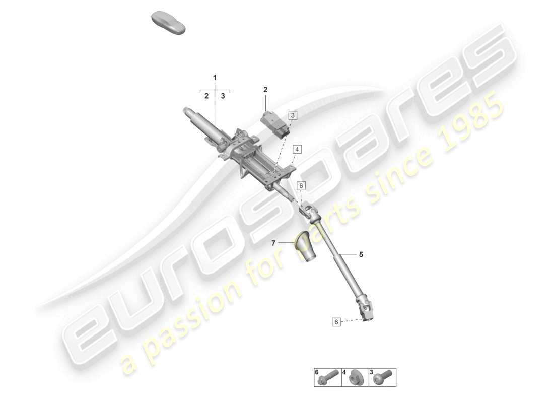 porsche 2026 (992-2 gt3/rs/st) steering column part diagram