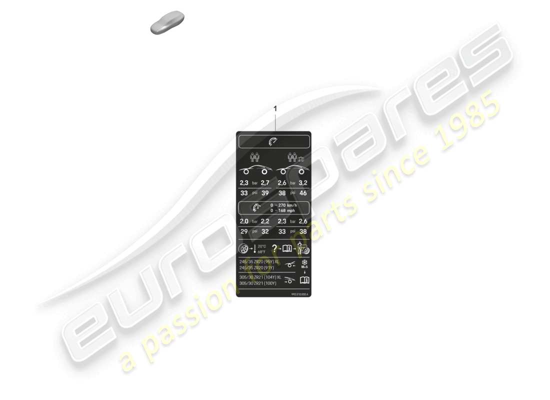 porsche 2024 (992-1) signs/notices part diagram