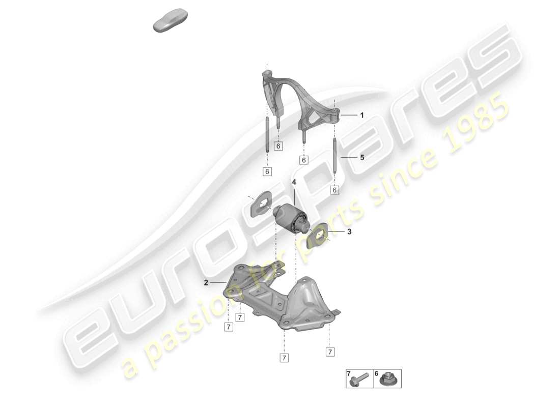porsche 2023 (992-1) mounting parts for engine and transmission parts diagram