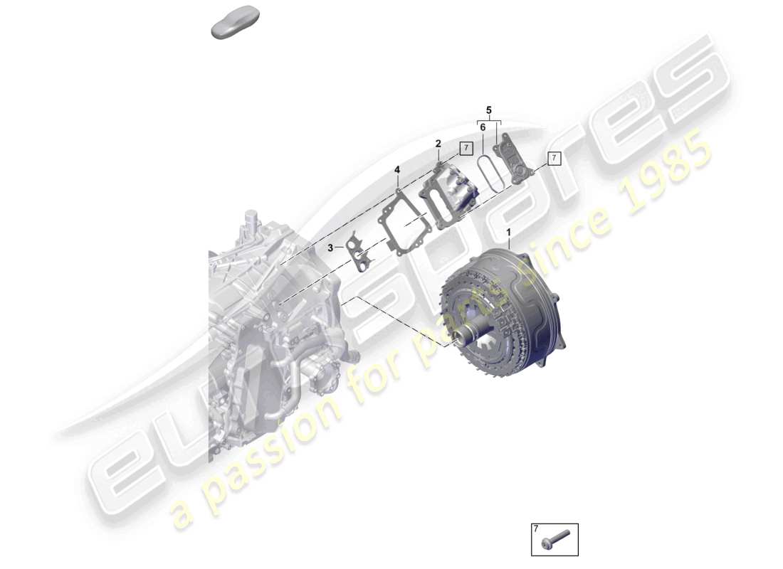 porsche 2025 (992-2) traction motor for elec. drive for vehicles with hybrid drive parts diagram