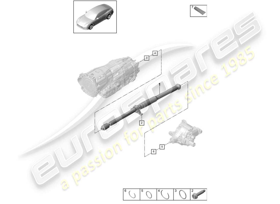 porsche 2021 (panamera 971-1) cardan shaft part diagram