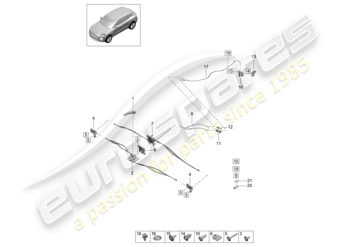 porsche 2025 (macan) cover front lock part diagram