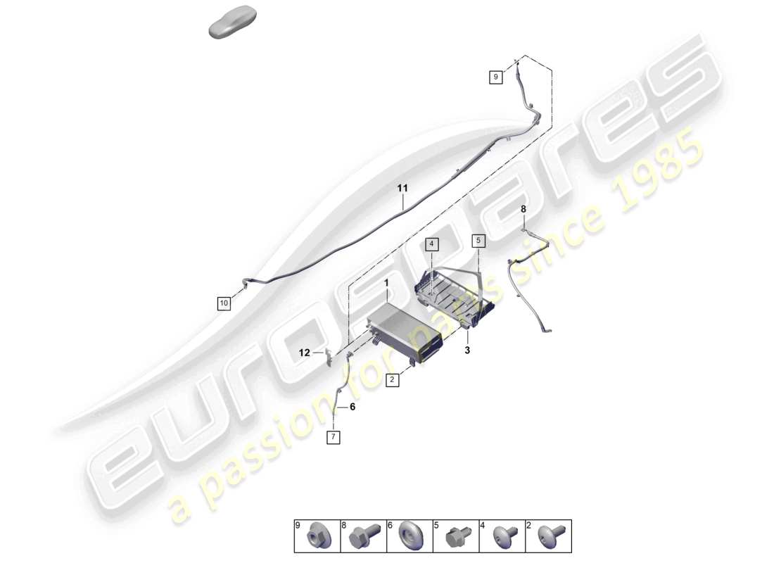 porsche 2025 (992-2) battery parts diagram