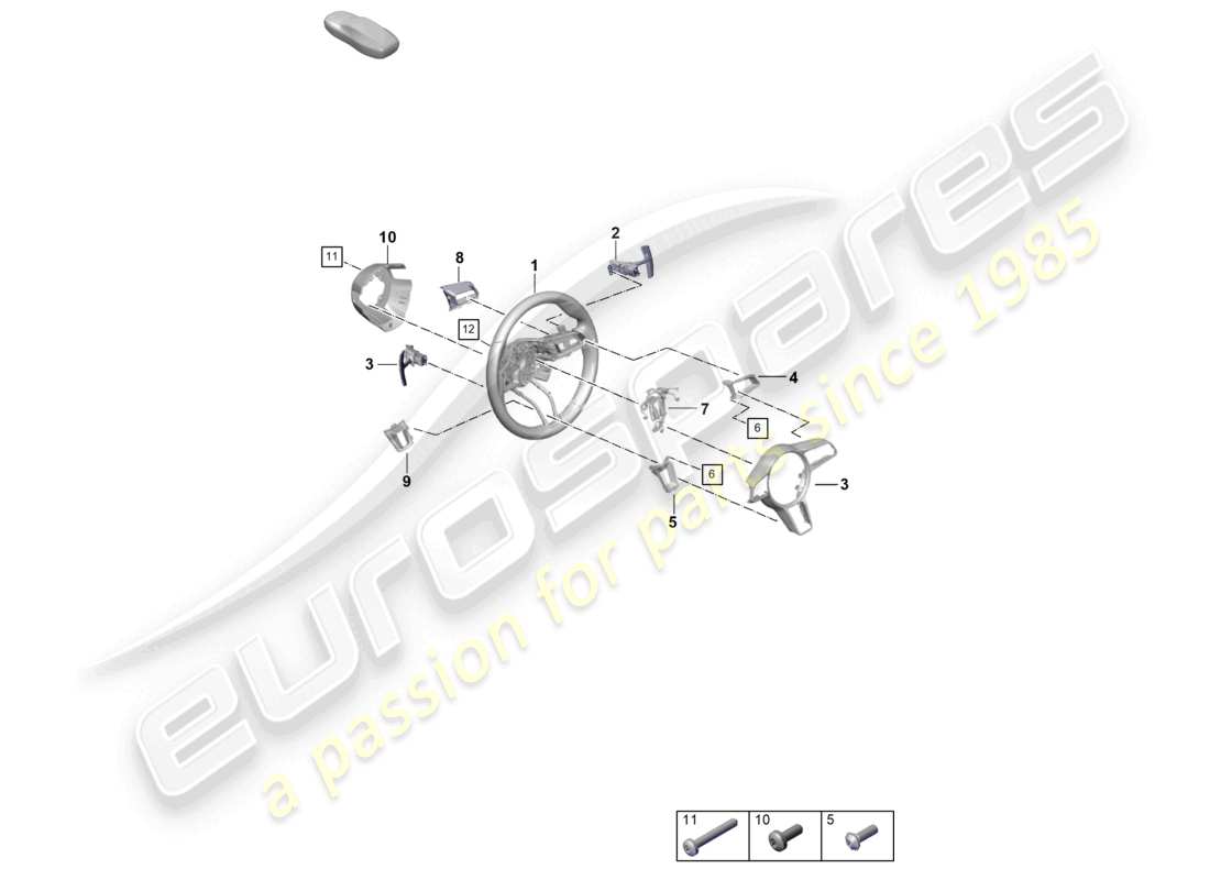 porsche 2026 (718 cayman gt4) steering wheel - pdk - individual parts part diagram