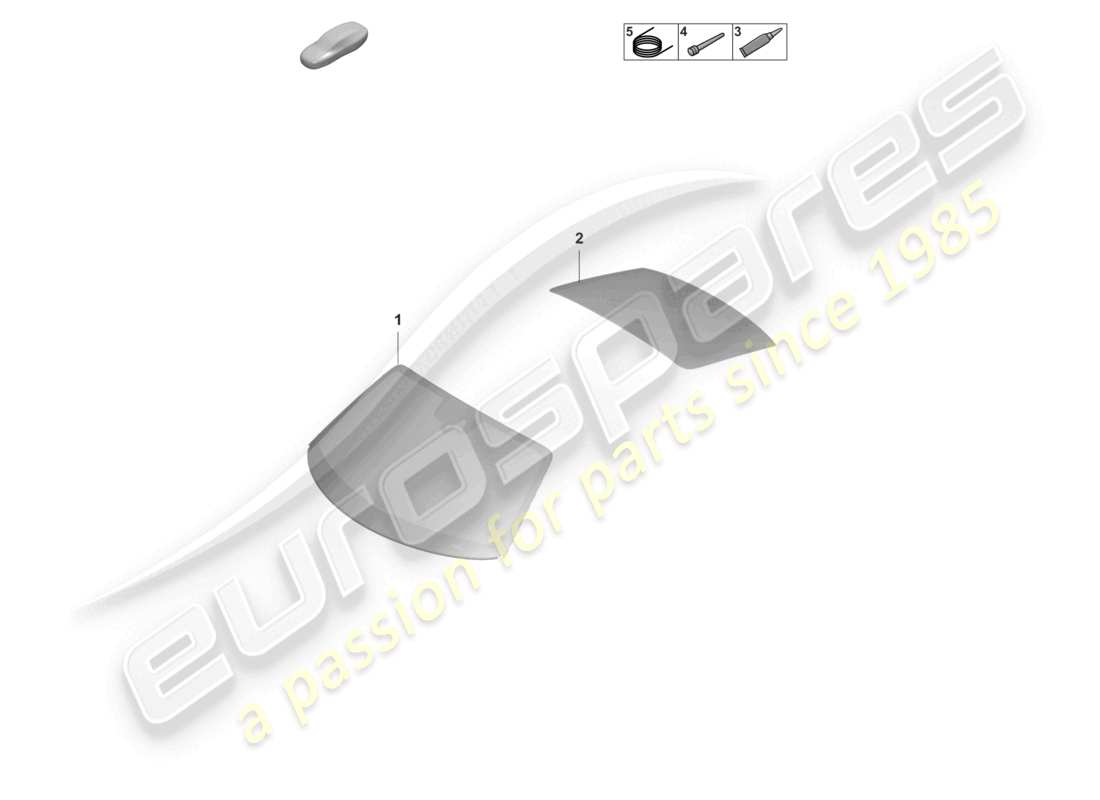 porsche 2025 (992-1 gt3/rs/st) windscreen rear window parts diagram