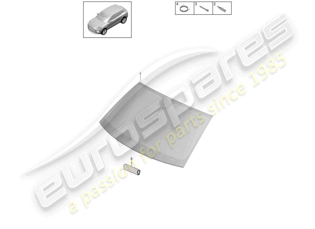 porsche 2022 (macan) windscreen part diagram
